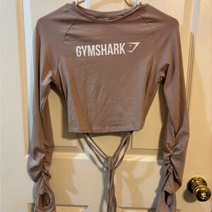 NWT Gymshark Women's Taupe Long Sleeve Crop Top